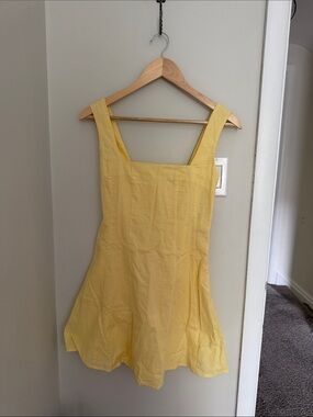 Showpo Yellow Square-Neck Dress